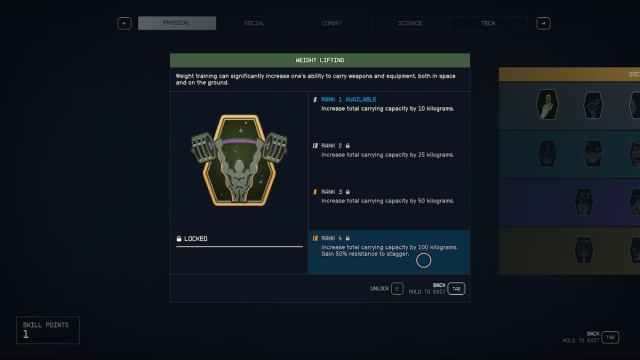 The Weigh Lifting Skill in Starfield