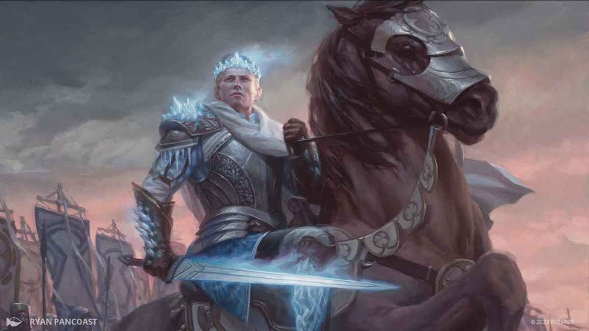 Image of Will Kenrith leading soldiers in Will Scion of Peace WOE card