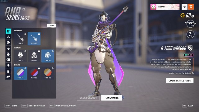 Ana's Mythic skin with fully upgraded weapon and armor, but the base colorway.