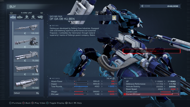 Our Armored Core having EN Shortfall