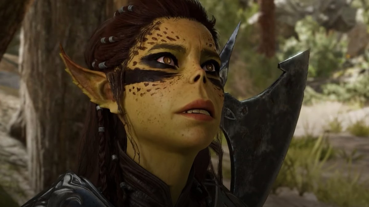 Lae'Zel looks worried about something we cannot see in Baldur's Gate 3