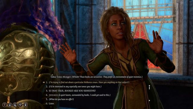 Image showing dialogue options while speaking to Tolna in BG3