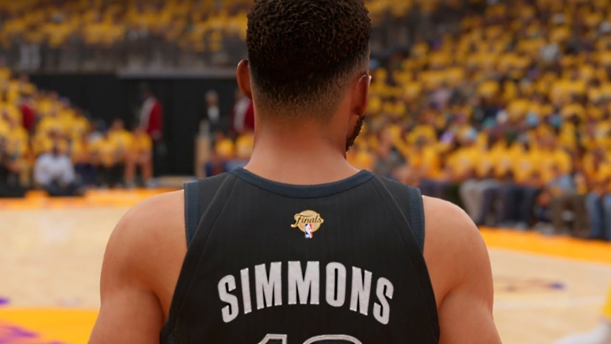 The back of Ben Simmons' Brooklyn Nets jersey in NBA 2K23