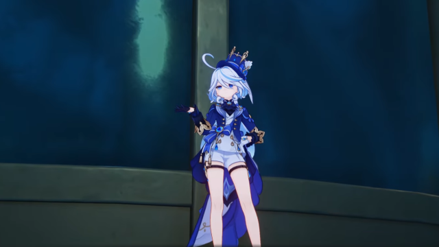 Furina standing with one hand on her hip.