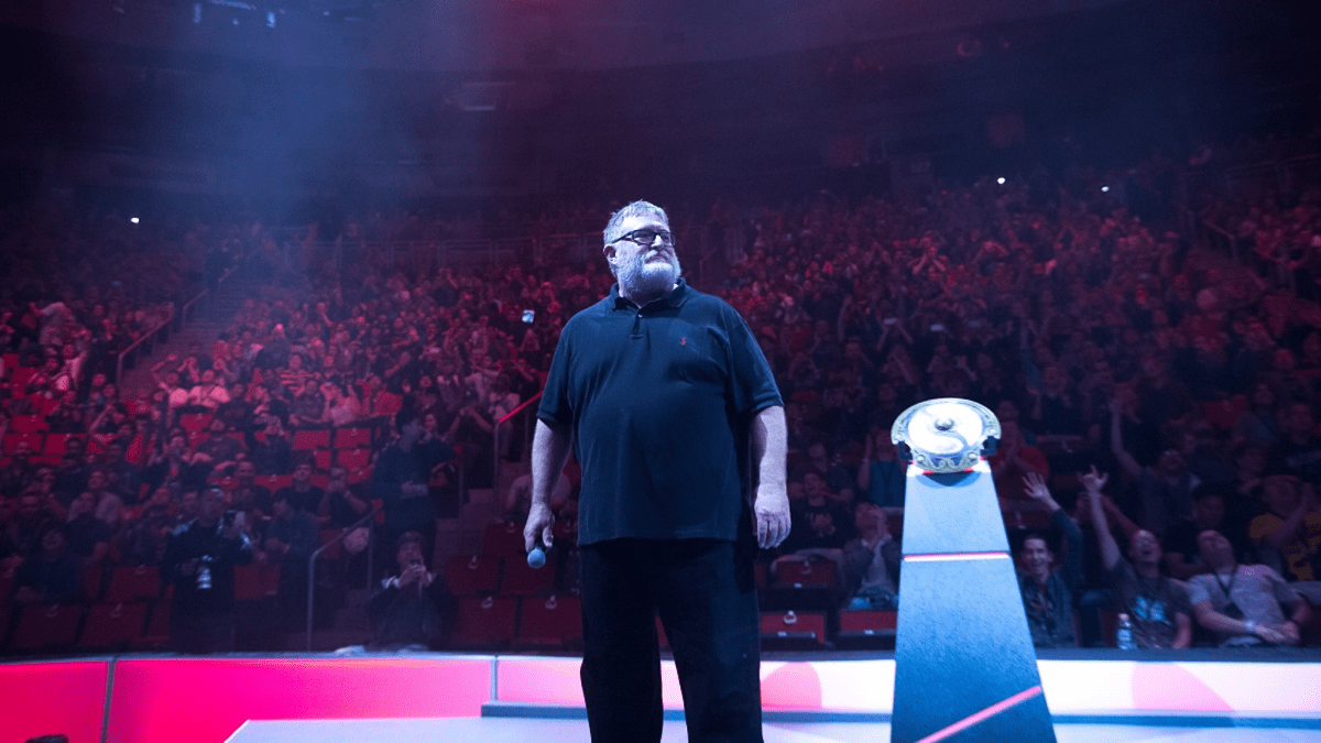 Gabe Newell at TI for Dota 2