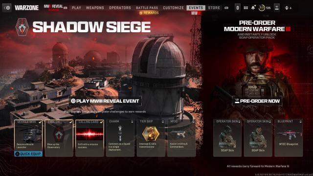 A Shadow Siege promotional image showing rewards players can earn from playing the game.