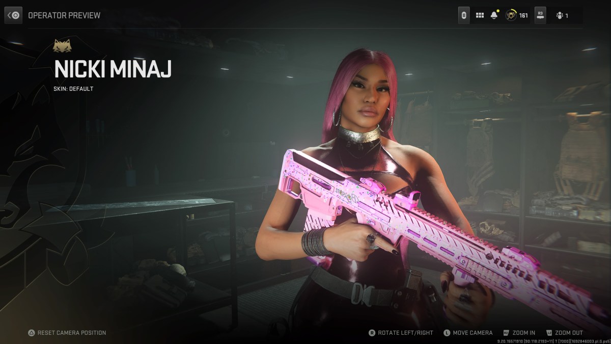 Nicki Minaj's operator skin in CoD MW2.