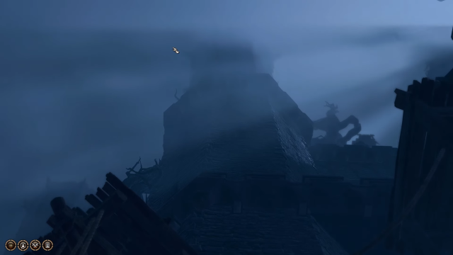 An ominous tower, covered and obscured by the Shadow Curse.