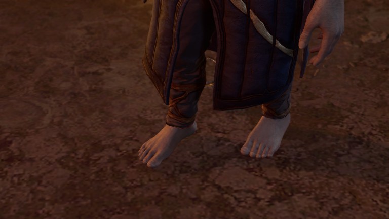 Duerger Thrinn barefoot at the Grymforge in Baldur's Gate 3.