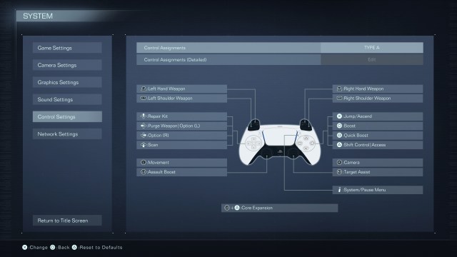 Showing off Armored Core 6's "Type A" button layout.