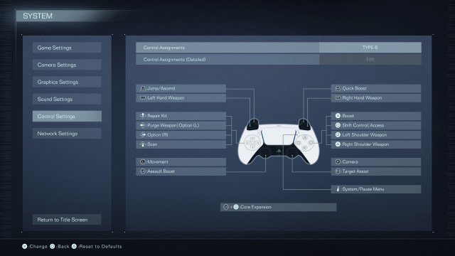 Showing off Armored Core 6's "Type B" button layout.