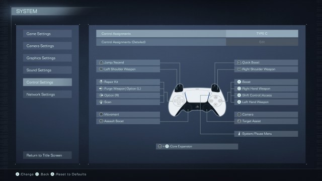 Showing off Armored Core 6's "Type C" button layout.