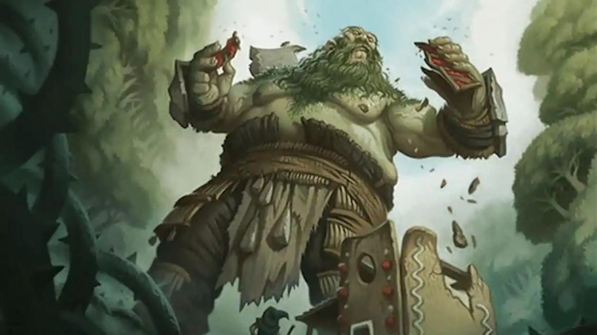 Image of monster eating cookie house through MTG Hamlet Glutton Wilds of Eldraine