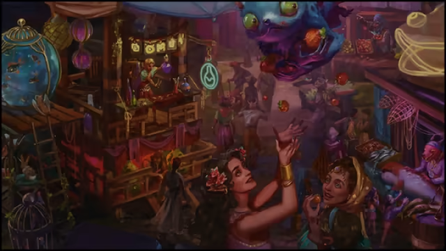 A festival is being undertaken in the Journeys through the Radiant Citadel cover, showcasing a grand marketplace in DnD 5e.