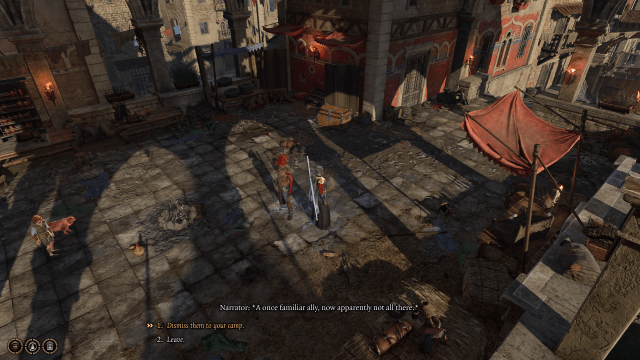 Displays the dialogue options when speaking with a Custom Character in Baldur's Gate 3.