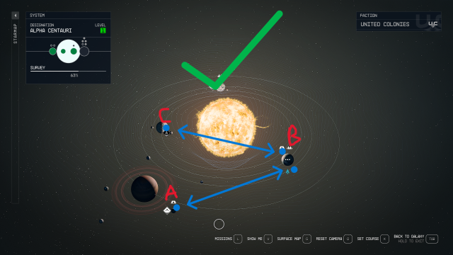 Displays a drawing demonstrating how the assembly line/train car method of Cargo Linking works in Starfield.