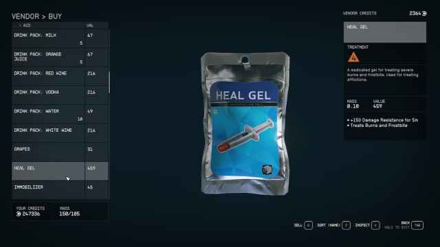 Heal Gel in Starfield