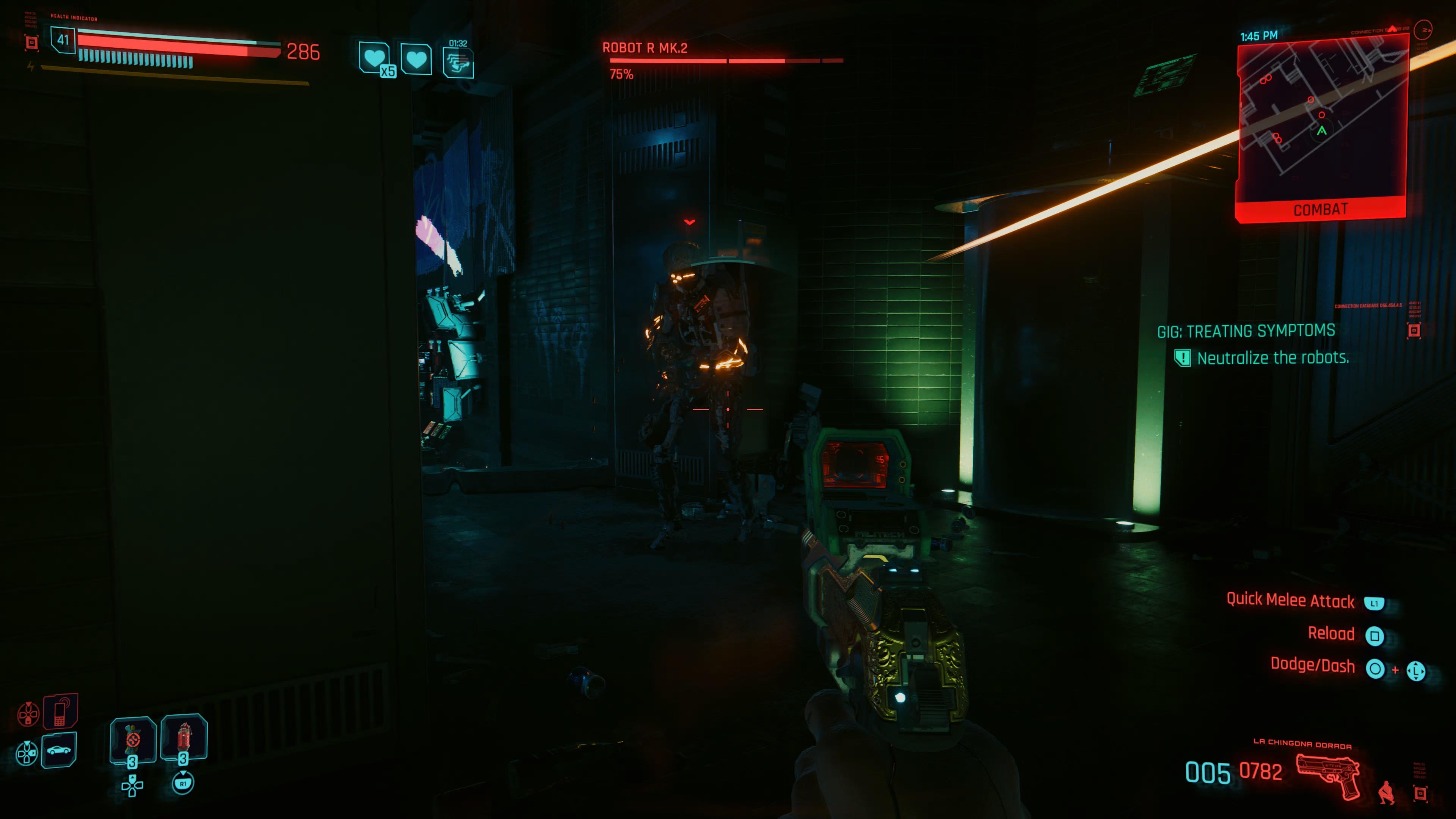 An in game screenshot of the robots inside the Voodoo Boys hideout from the Cyberpunk 2077 DLC Phantom Liberty