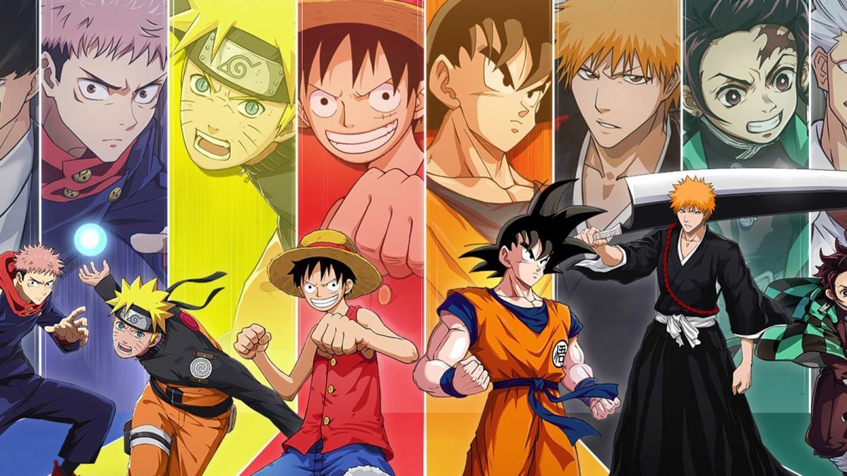 Key art for Jump: Assemble featuring Yuji Itadori, Luffy, Goku, Naruto, Ichigo, and Tanjiro