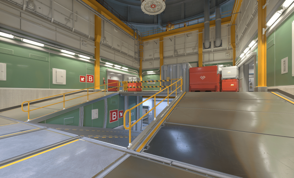 Nuke Ramp toward radio room side with entrance on to the B site