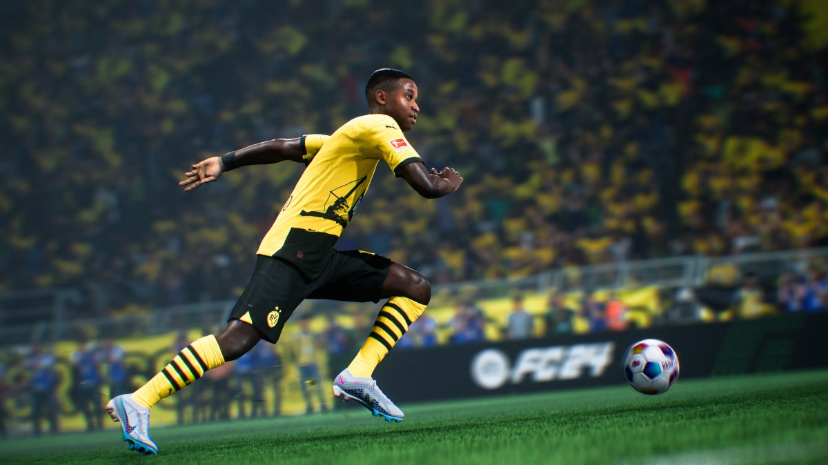 Youssoufa Moukoko of Borussia Dortmund shown in EA FC 24.