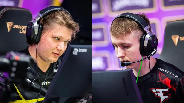 S1mple and ropz staring at their monitors while playing CS:GO.