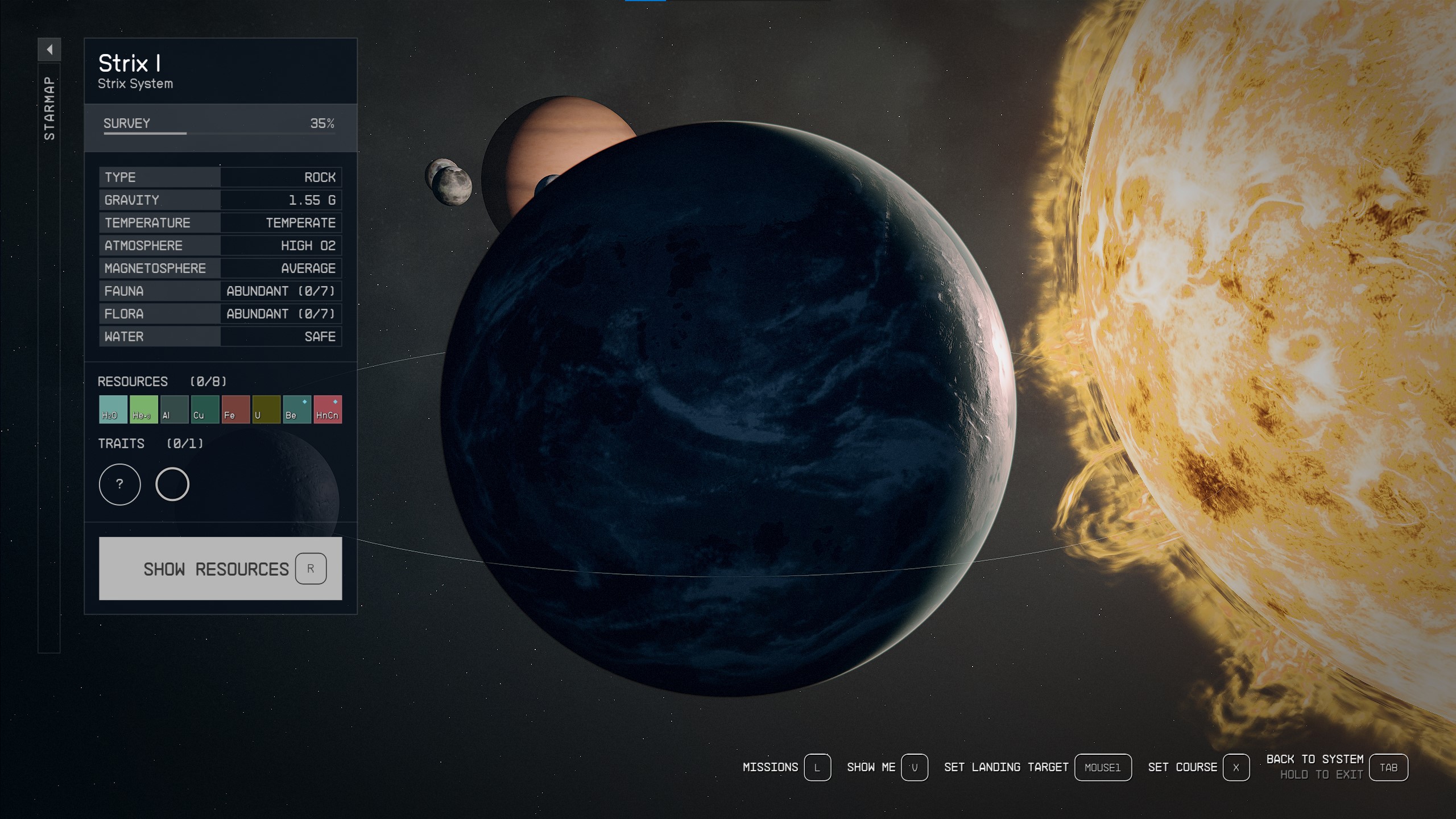 An image highlighting the planet Strix I in Starfield.