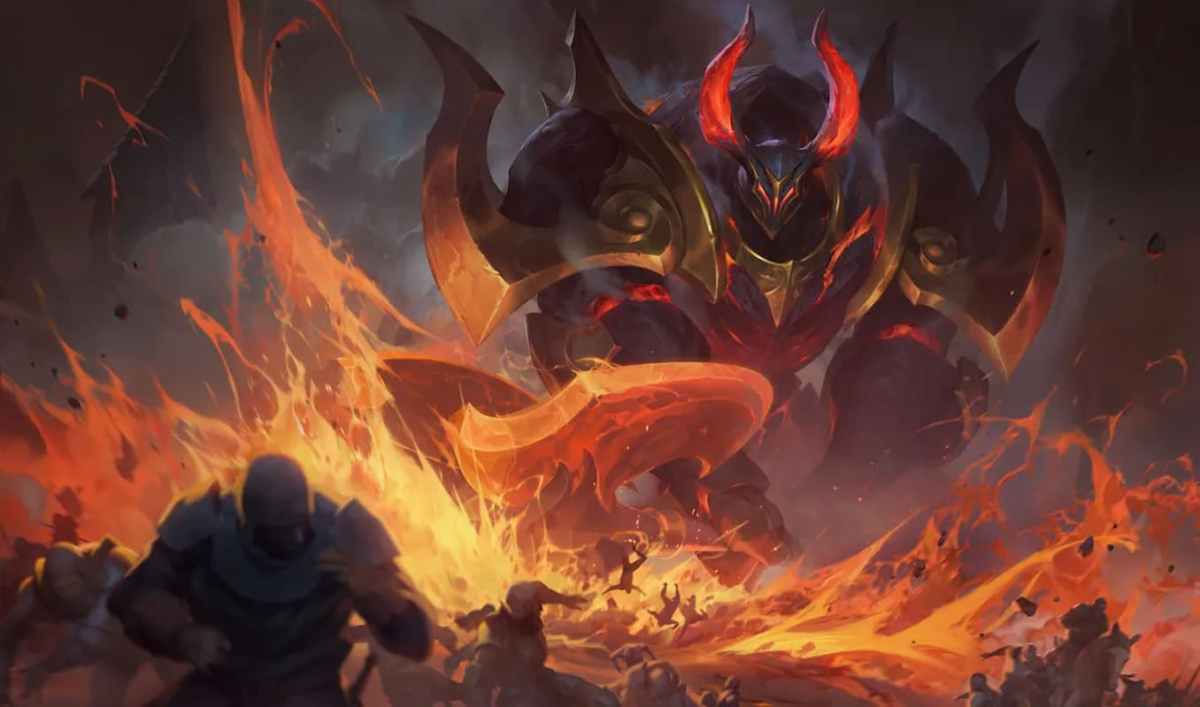 Image of Mordekaiser TFT slamming ground