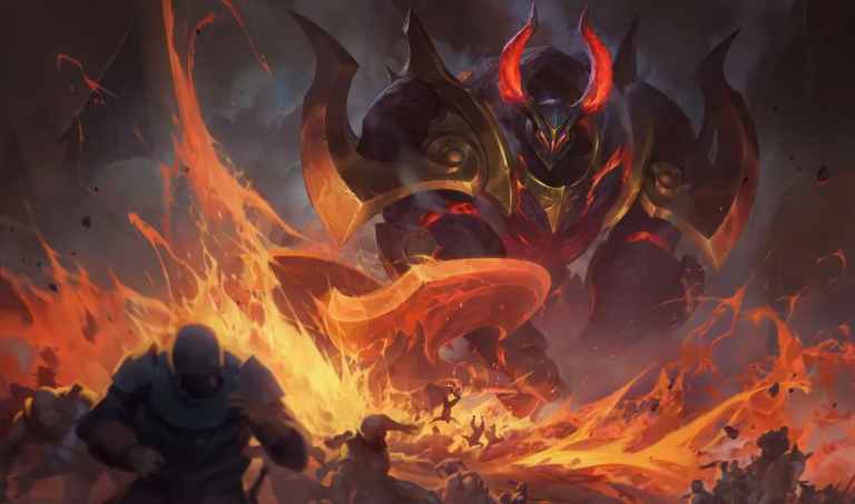 Image of Mordekaiser TFT slamming ground