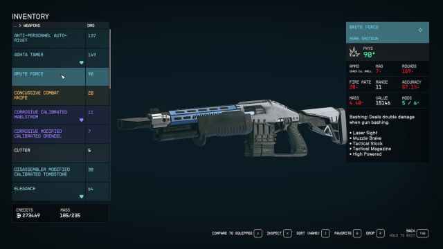 The Brute Force Shotgun in Starfield