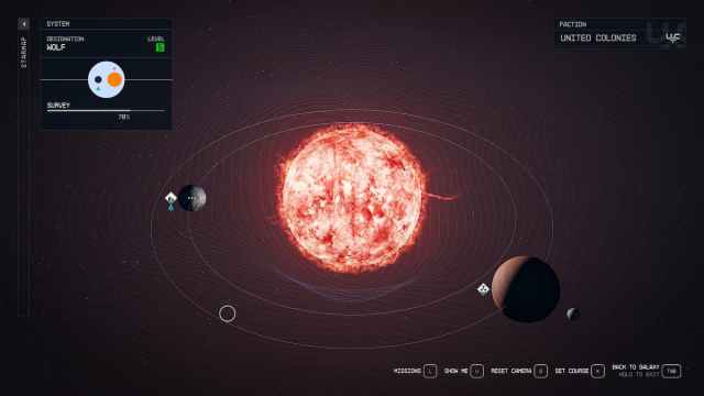 The Wolf Star system in Starfield