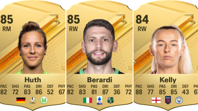 Cards for Svenja Huth, Domenico Berardi, Chloe Kelly in EA FC,