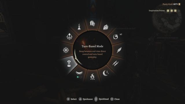 The wheel menu in Baldur's Gate 3 showing long and short rest.