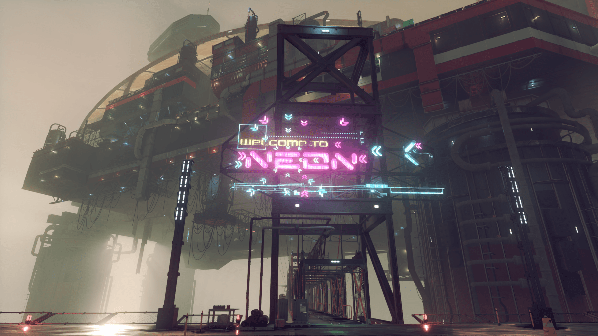 The entrance to Neon in Starfield