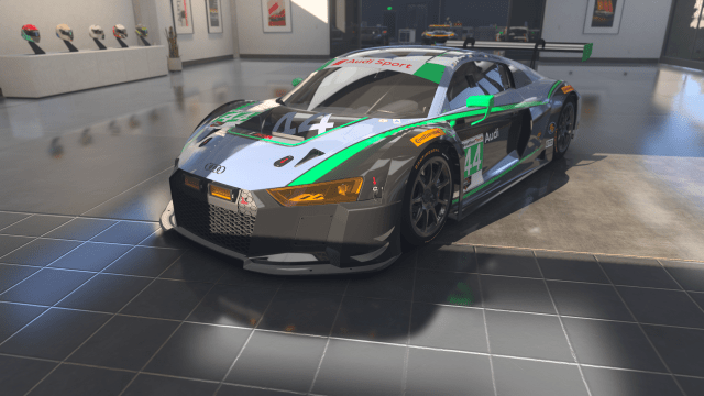 An 2018 Audi #44 R8 LMS GT3 shown in Forza Motorsport.