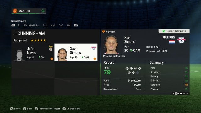 Xavi Simons in EA FC 24 Career Mode