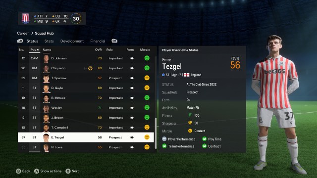 Emre Tezgel in EA FC 24 Career Mode