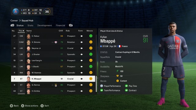 Kylian Mbappe in EA FC 24 Career Mode