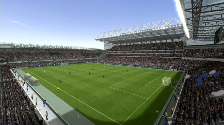 A promotional image of a stadium in EA FC Mobile.