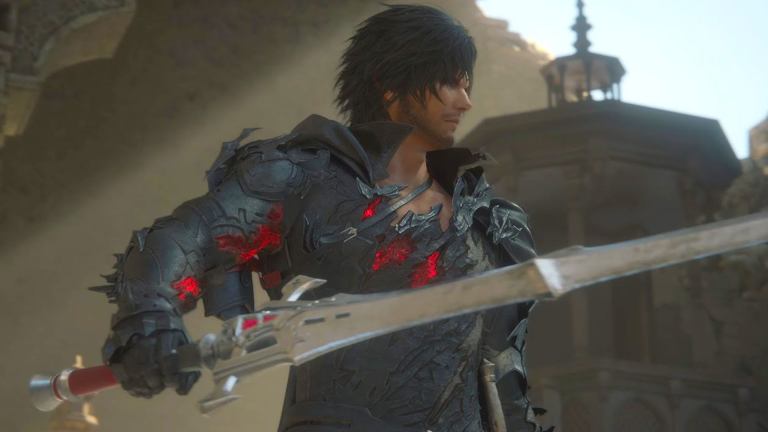 Clive posing in his new burnt black look in FInal Fantasy 16