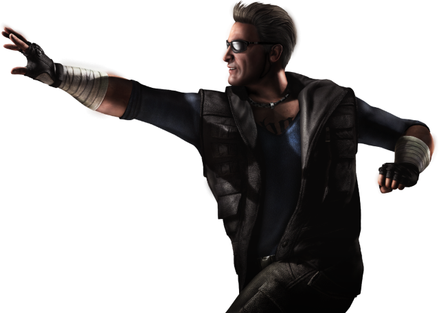 Mortal Kombat XL render featuring Johnny Cage with his arm outstretched.