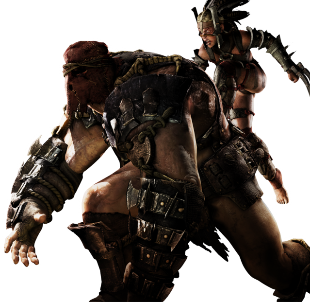 Ferra Torr from Mortal Kombat XL charging into combat.
