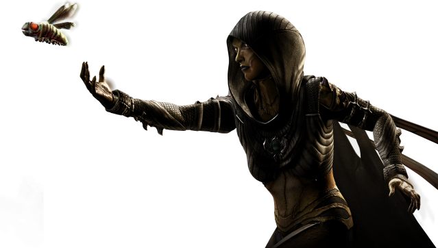 D'Vorah from Mortal Kombat XL releasing a bug.
