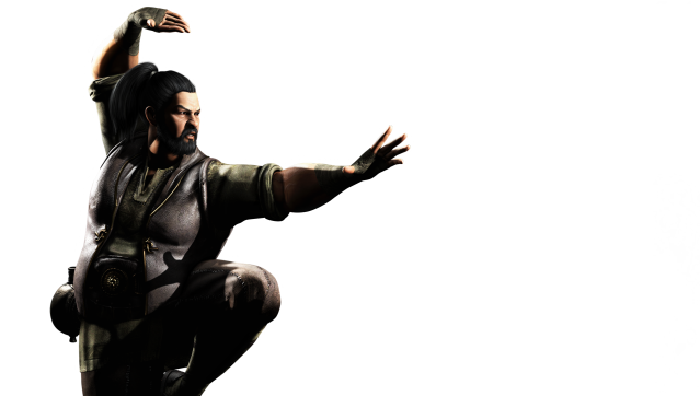 Render of Bo'Rai Cho from Mortal Kombat XL standing on one leg and holding his arms combatively.