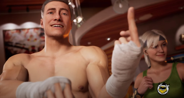 Van Damme flips the bird as Johnny Cage in Mortal Kombat 1.