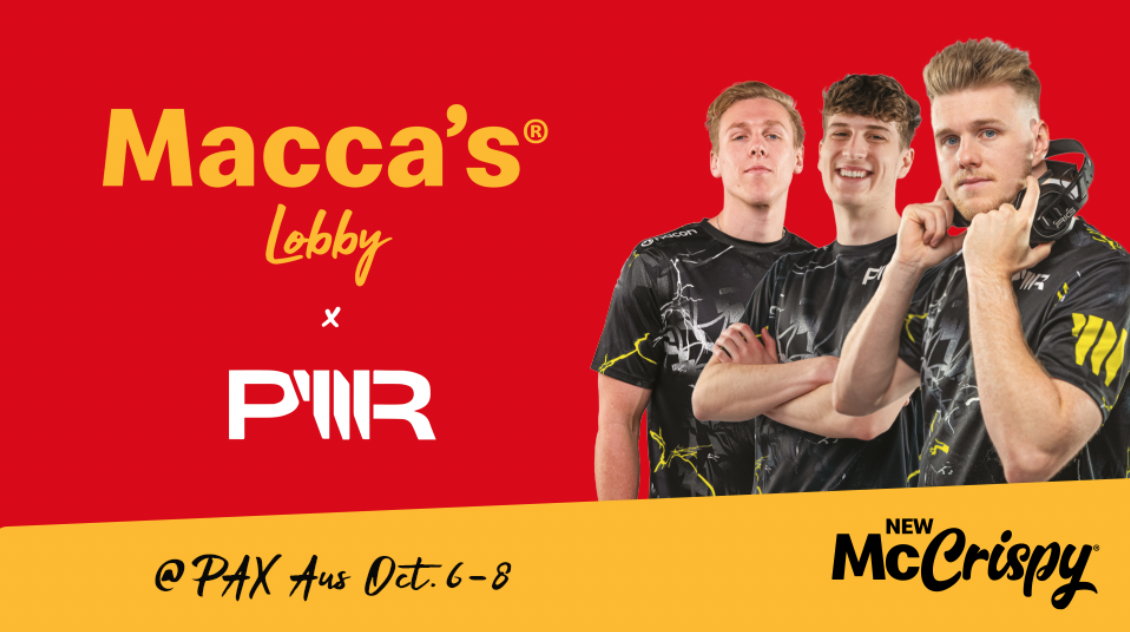 PWR players standing next to a Maccas logo