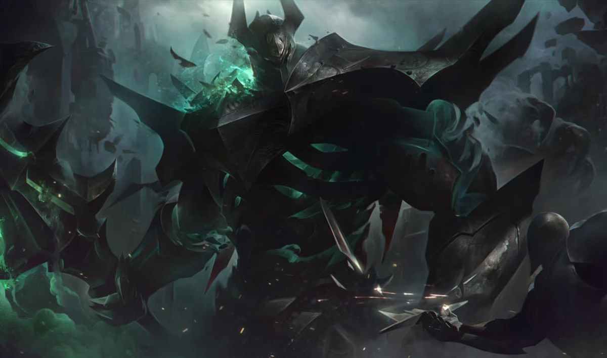 Mordekaiser key artwork in dark green colors