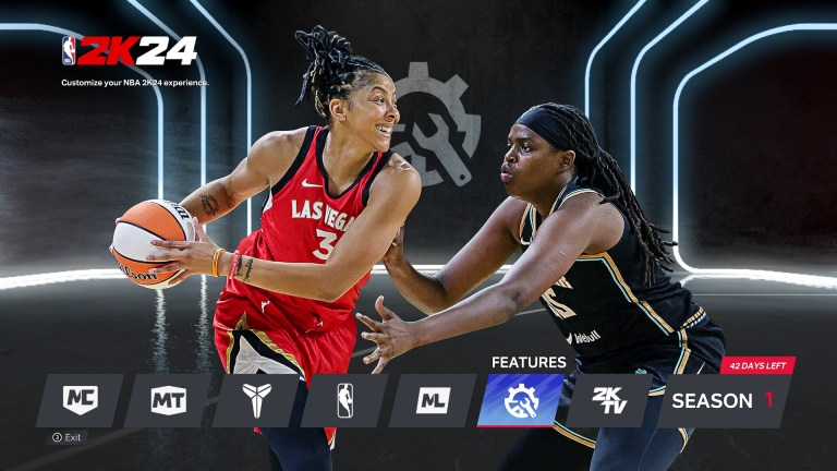 WNBA players on the NBA start screen