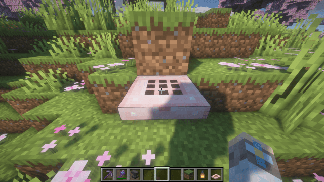 A trapdoor placed on a one high block.