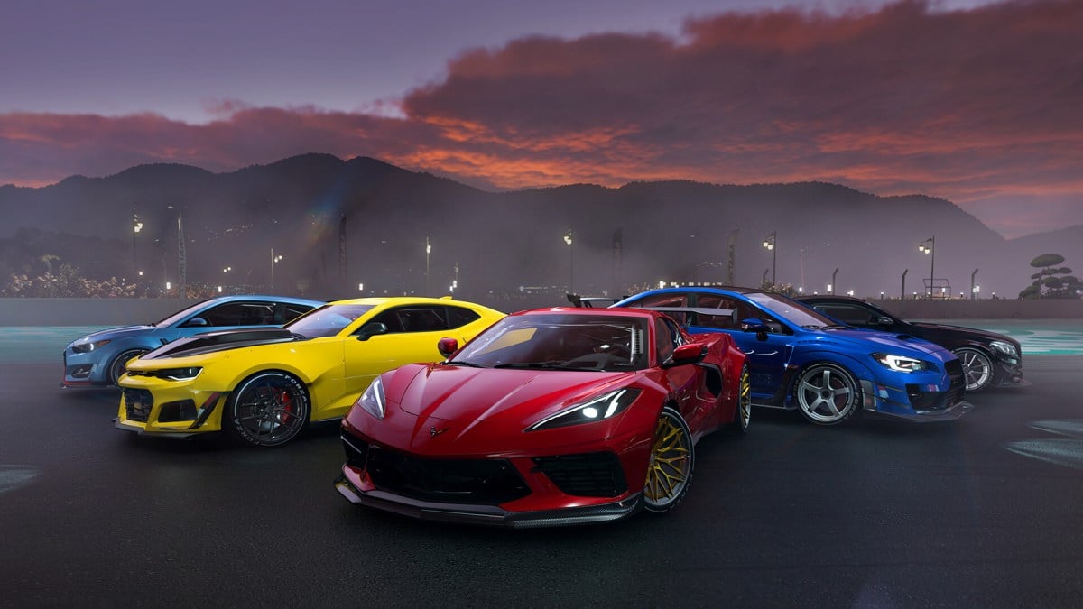 An image showing five exclusive cars in Forza Motorsport for VIP members.